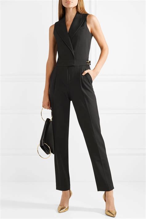 michael kors black polyester sleeveless jumpsuit|Michael Kors black jumpsuit halter.